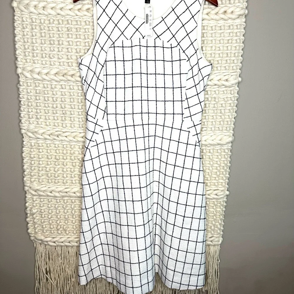 J Crew Windowpane Sleeveless Fit and Flare Dress